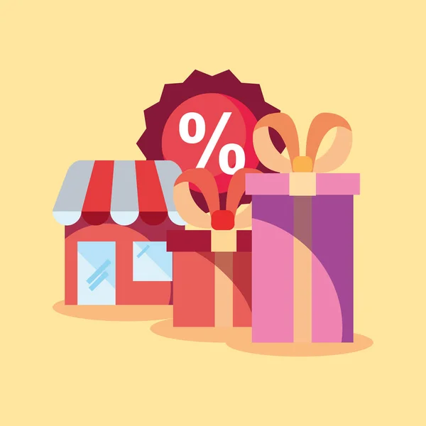 Shopping and gift box design — Stock Vector