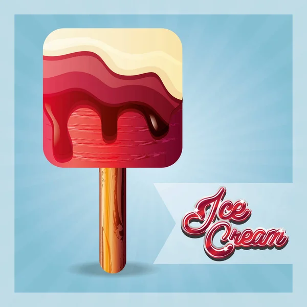Delizioso gelato in stick — Vettoriale Stock