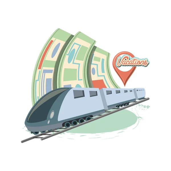 Reizen met de trein snel pictogram vector ilustration vakantie — Stockvector