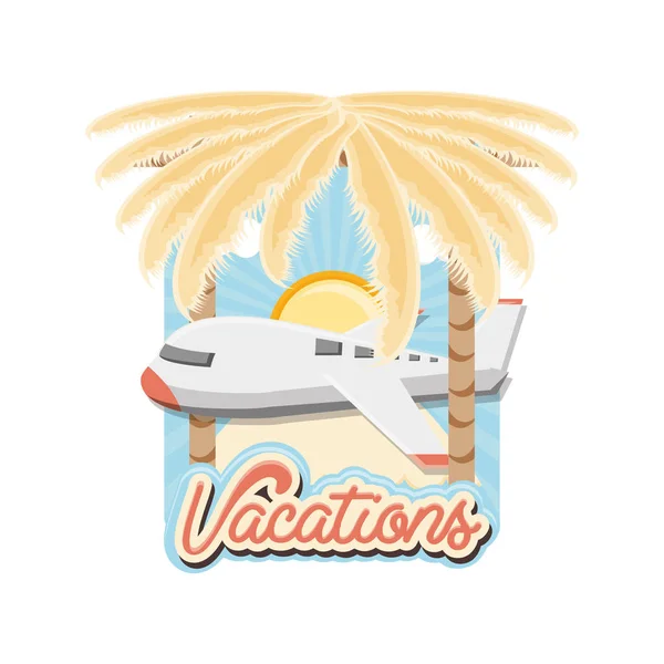 Resa semester flygplan flygande ikonen vektor ilustration — Stock vektor