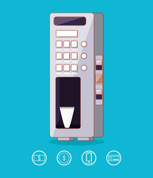 Dispensador de máquina de bebidas electrónica — Vector de stock