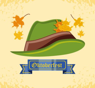 Tirol şapka oktoberfest kutlamaları vektör çizim tasarım