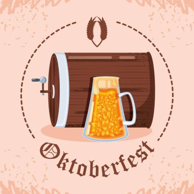 bira oktoberfest kutlamaları vektör çizim tasarım namlu