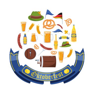 Oktoberfest kutlamaları Icons set