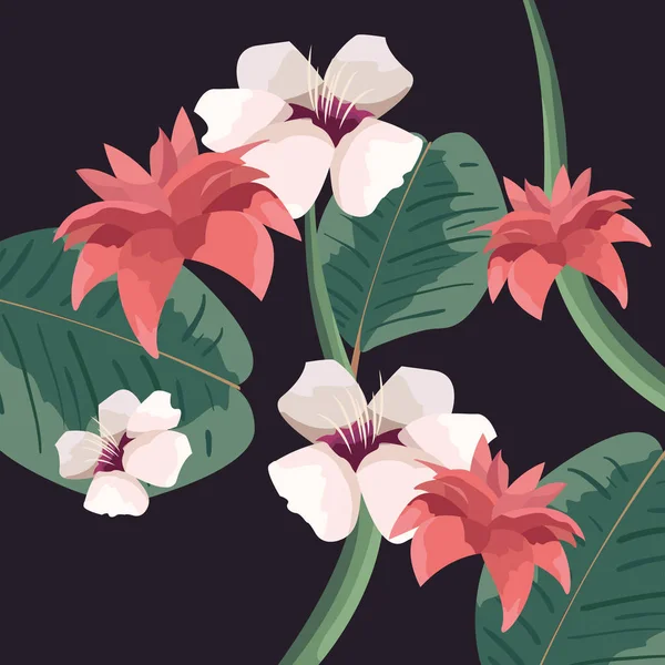Flores florecen decoración botánica floral — Archivo Imágenes Vectoriales