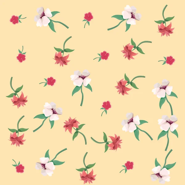 Flores naturaleza floral patrón de follaje — Vector de stock