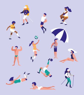 bir grup insan spor pratik