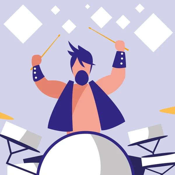 man playing drums avatar character