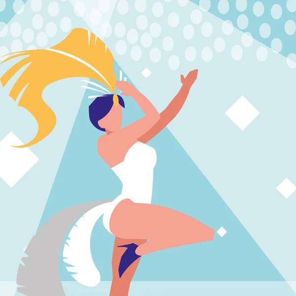 Samba danseuse icône isolée — Image vectorielle