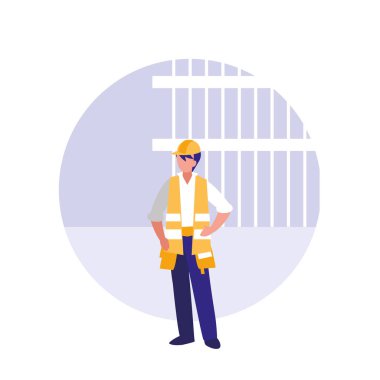 yansıtıcı yelek avatar karakter adamla Oluşturucu