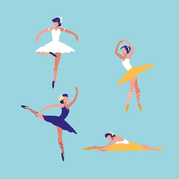 Bailarinas ballet aislado icono — Vector de stock