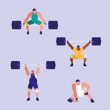 kaldırma ağırlık avatar karakter pratik erkekler