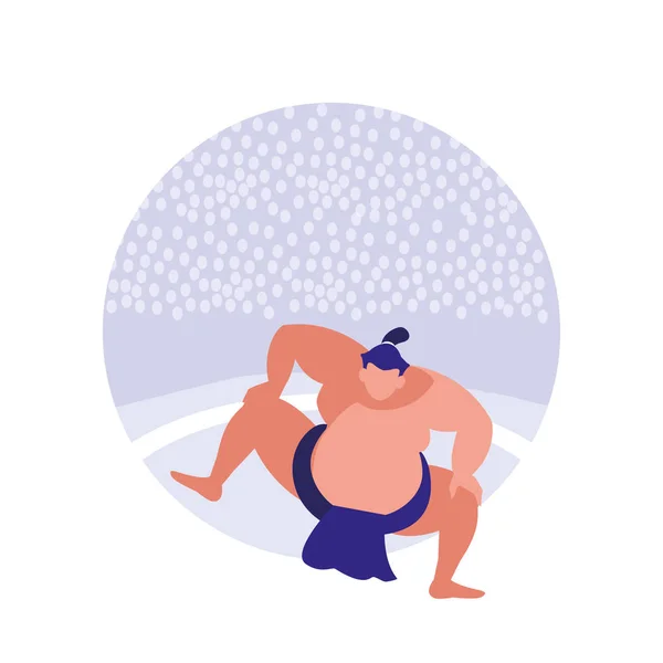Hombre practicante sumo avatar carácter — Vector de stock