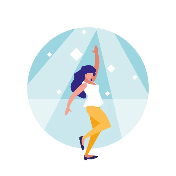 Woman dancer of disco avatar character — Stock Vector
