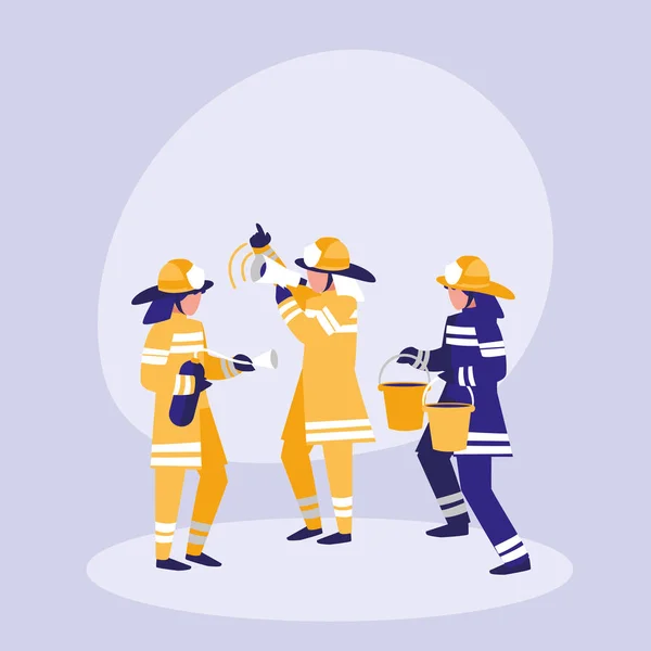 Groupe de pompiers avatar caractère — Image vectorielle