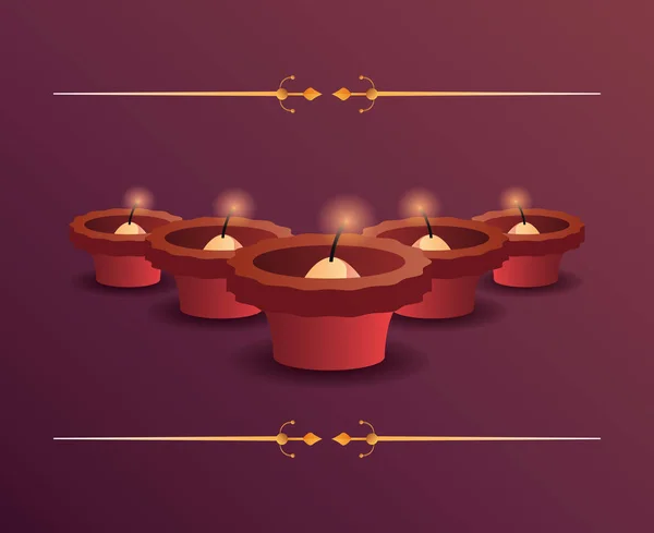 Feliz celebración Diwali — Archivo Imágenes Vectoriales