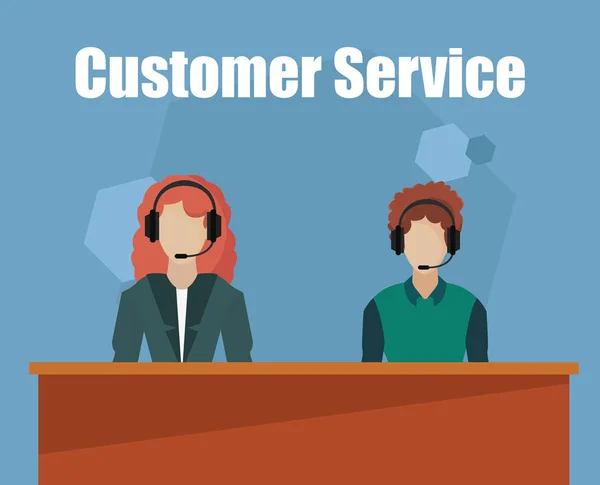 Servicio de atención al cliente Call Center — Vector de stock