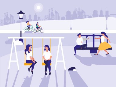 park bahçesi izole simgesi olan kişilerde