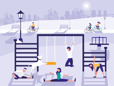 park bahçesi izole simgesi olan kişilerde