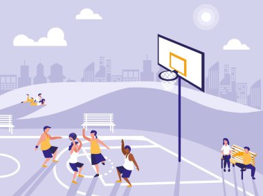 insanlar spor basketbol alanı