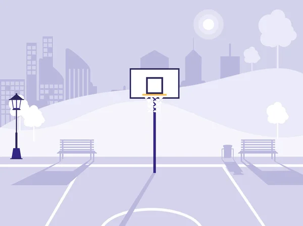 Basketbal izolované ikona pole a park — Stockový vektor
