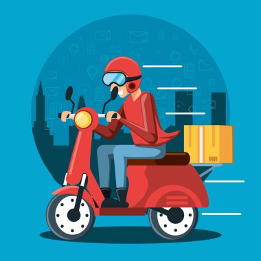 Kurye adam lojistik hizmetleri ve motosiklet
