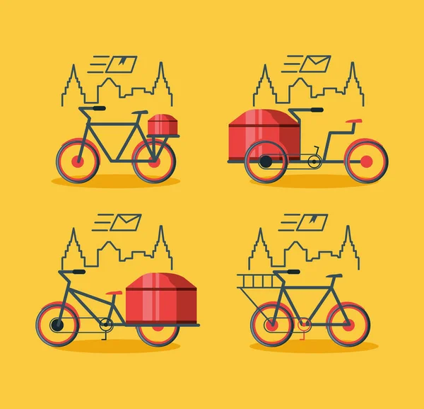 Zestaw rower dla usługi logistyczne — Wektor stockowy