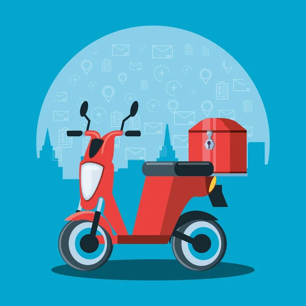 Transport de moto de service logistique — Image vectorielle