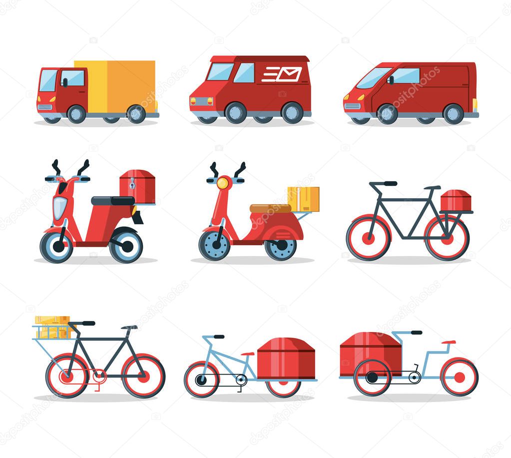 set of vehicles for logistic service