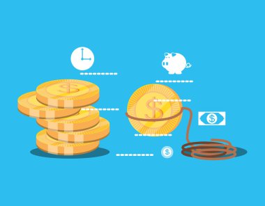 paralar doları izole simgesi yığını