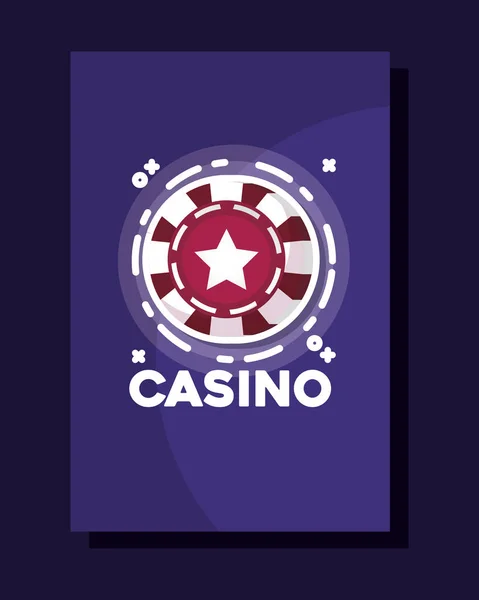 Chip bets frame gamble casino — Stock Vector