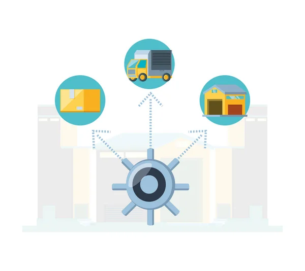 Service de livraison icônes infographiques — Image vectorielle