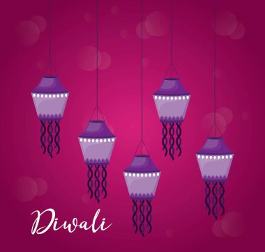 Diwali festivali simgesi asılı fenerler