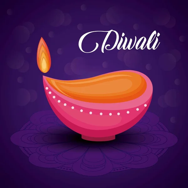 Kerze diwali Festival isolierte Ikone — Stockvektor