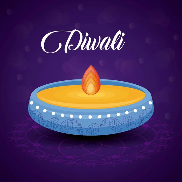 Kerze diwali Festival isolierte Ikone — Stockvektor