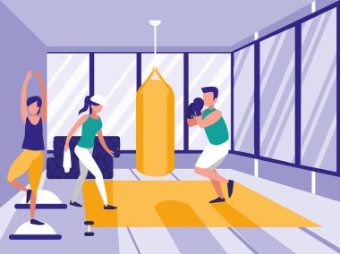 insanlar spor salonunda boks