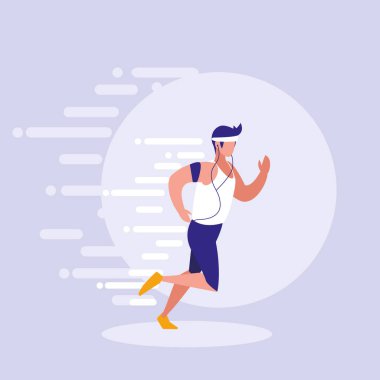 Avatar karakter çalıştıran erkek atlet