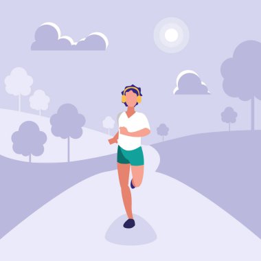 Avatar karakter çalıştıran erkek atlet