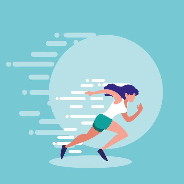 Femme athlète course avatar personnage — Image vectorielle