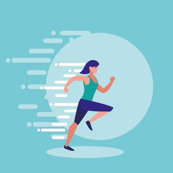 Femme athlète course avatar personnage — Image vectorielle