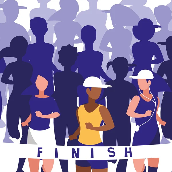 Kadın atletizm yarışı avatar karakter — Stok Vektör
