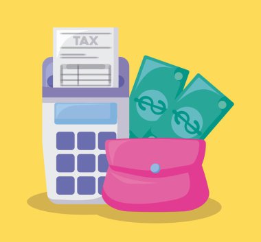 Ekonomi ve finansal simgeler ile çanta