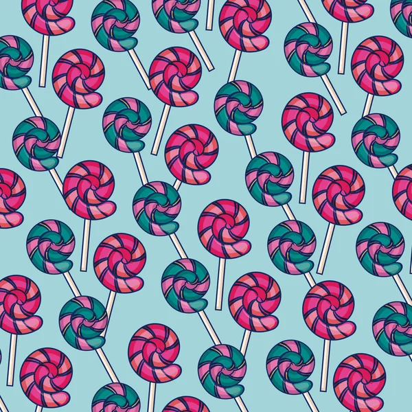 Sweet lollipops icon pattern — Stock Vector