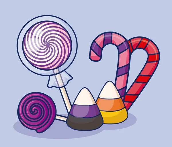 お菓子のアイコンと甘いロリポップ — ストックベクタ