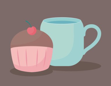 leziz cupcake fincan simgesiyle