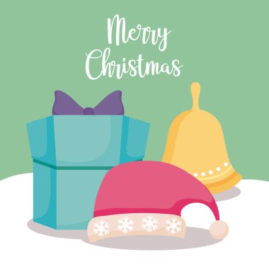 şapka ve çan Noel hediye kutusu