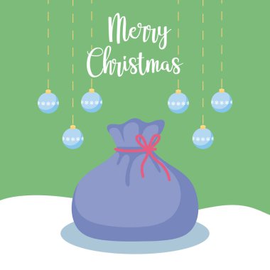 Noel Baba Noel topları olan torba