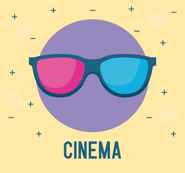 Gafas 3d cine película — Vector de stock