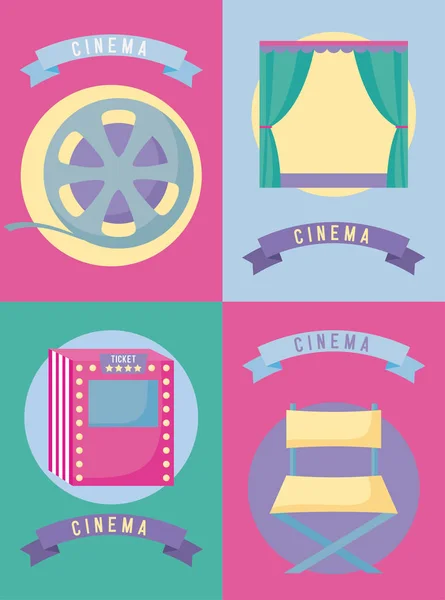 Conjunto de ícones do cinema — Vetor de Stock