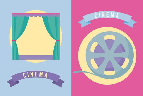 Set de iconos de cine — Vector de stock